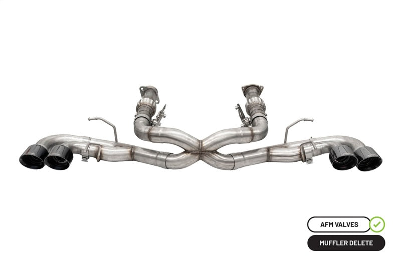CORSA Performance 2020-2025 Corvette C8 3in Xtreme Cat-Back Exhaust 4.5in Blk Quad Tips - Integrates stock AFM Valve - photo 2
