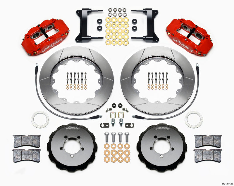 Wilwood 1999-2012 Subaru WRX Forged Narrow Superlite 6R Front Big Brake Kit (14in) - Red / Slotted