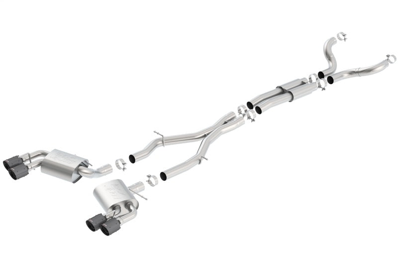 Borla 2016-2017 Chevrolet Camaro 6.2L 4in Dual CF Tips with Black Core Dual Split Exit ATAK Cat-Back Exhaust - photo 2