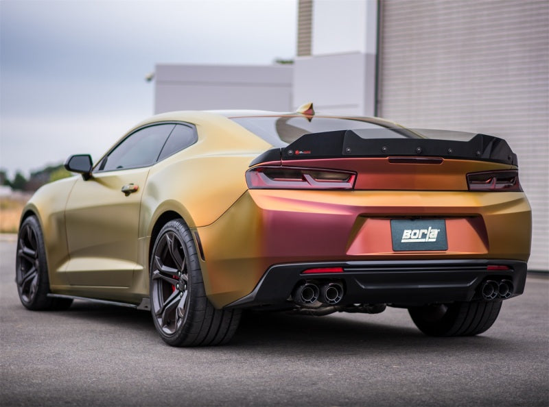Borla 2016-2017 Chevrolet Camaro 6.2L 4in Dual CF Tips with Black Core Dual Split Exit ATAK Cat-Back Exhaust - photo 3