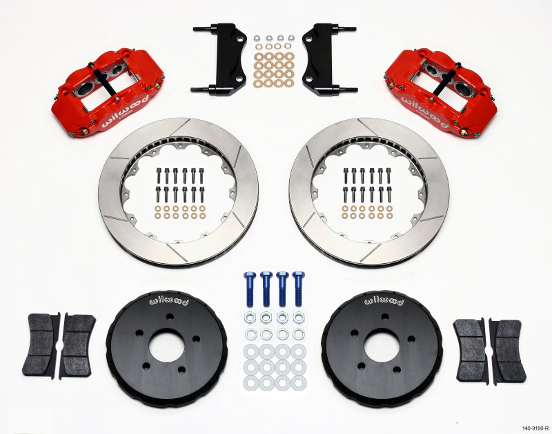 Wilwood Nissan 350Z / Infiniti G35 Forged Narrow Superlite 6R Front Big Brake Kit (13.06in) - Red / Slotted