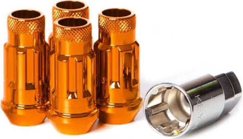 Muteki SR48 Open End Locking Lug Nut Set of 4 - Orange 12x1.25 48mm (32901O)