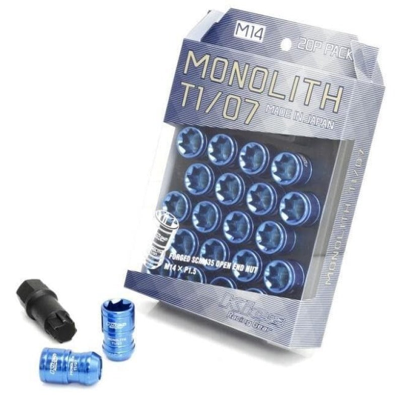 Project Kics 12x1.25 Monolith T1/06 Lug Nut Set - Blue (20 Pcs) (WMN03U)