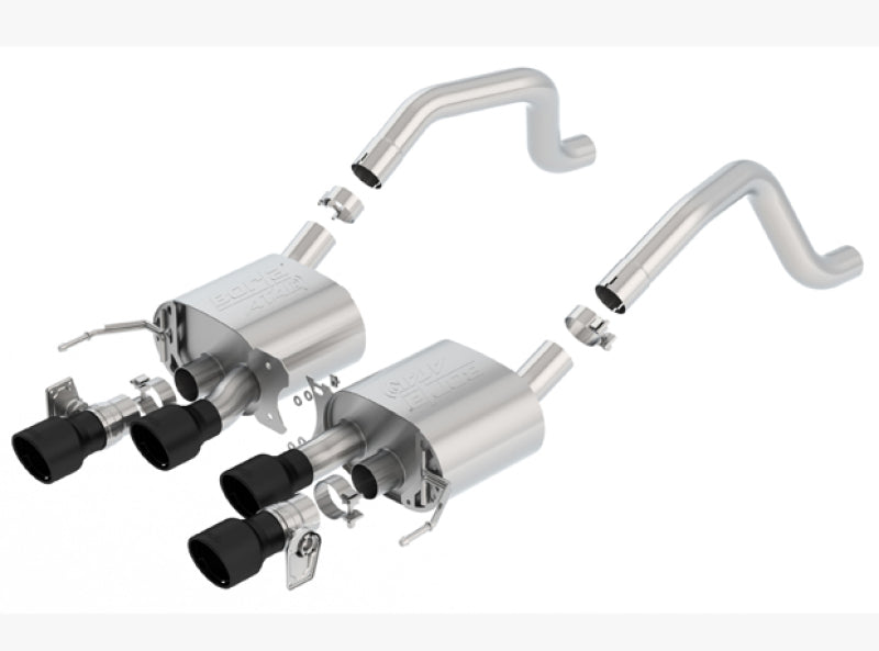 Borla 2015+ Chevrolet Corvette C7 Z06 6.2L Axle-Back ATAK Exhaust Black Quad Tips without AFM with NPP
