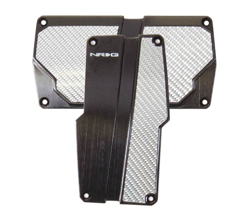 NRG Brushed Aluminum Sport Pedal A/T - Black w/ Silver Carbon (PDL-150BK) - photo 2