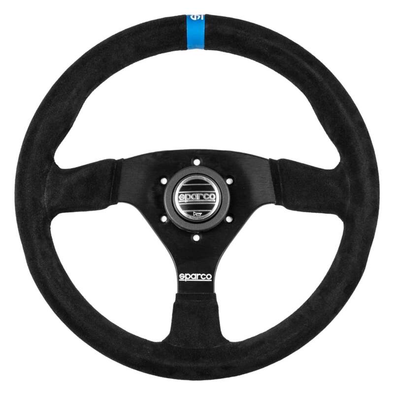Sparco Steering Wheel 383 Suede Black w/ Logo (015R383PSNLOGO)