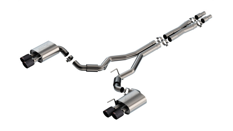Borla 2024 Ford Mustang GT 5.0L V8 3 in ATAK Cat-Back Non-Active Exhaust - Carbon Fiber Quad Tip