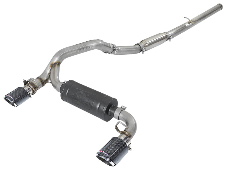 aFe Takeda 3in 304 Stainless Steel Cat-Back Exhaust System with Carbon Fiber Tips 2016-2018 Ford Focus RS I4-2.3L