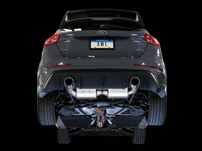 AWE Tuning Ford Focus RS Touring Edition Cat-Back Exhaust - Resonated - Chrome Silver Tips - photo 2