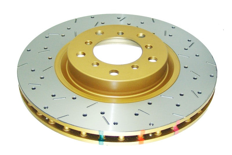 DBA BMW M3 (E46) 4000 Series XS Drilled & Slotted Front Brake Rotor, Gold Hat (DBA42850XS)