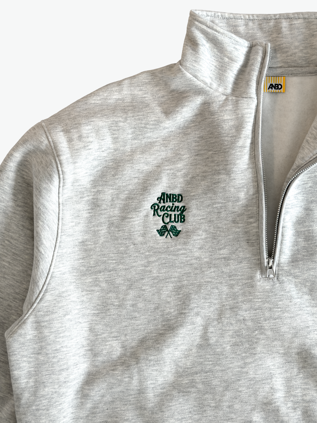ANBD RACING CLUB HEAVYWEIGHT HALF ZIP PULLOVER MELANGE GREY