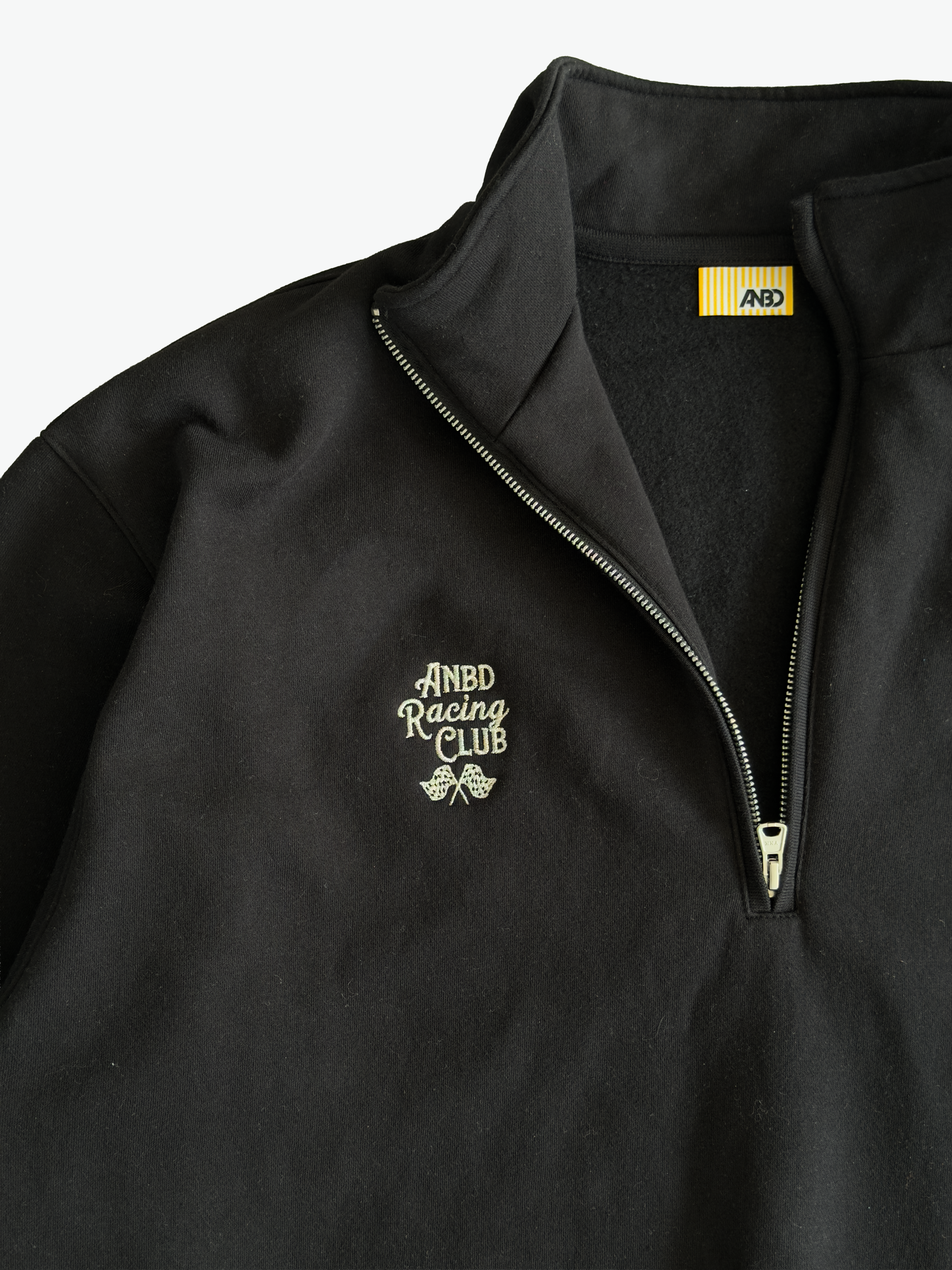 ANBD RACING CLUB HEAVYWEIGHT HALF ZIP PULLOVER BLACK