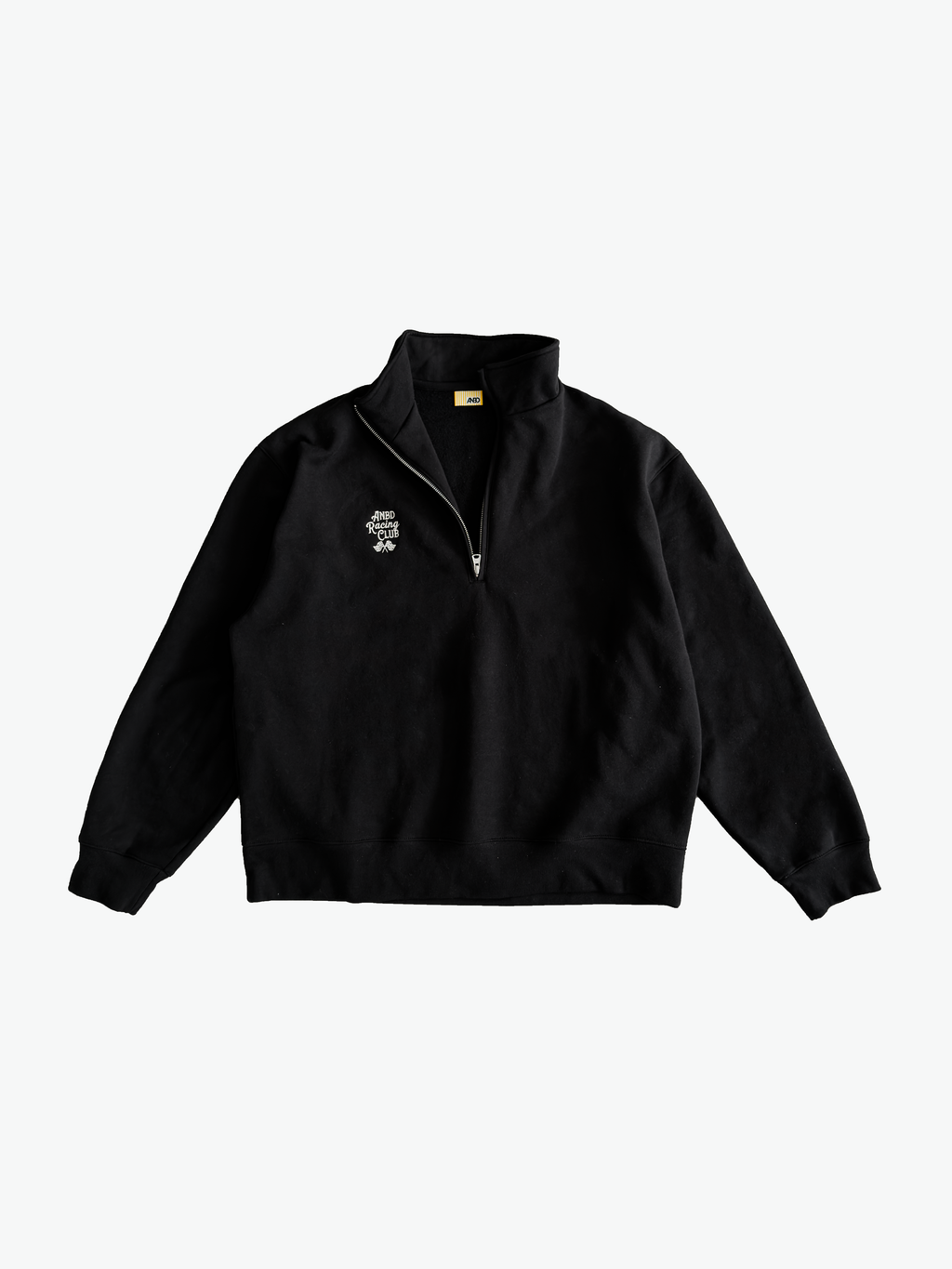 ANBD RACING CLUB HEAVYWEIGHT HALF ZIP PULLOVER BLACK