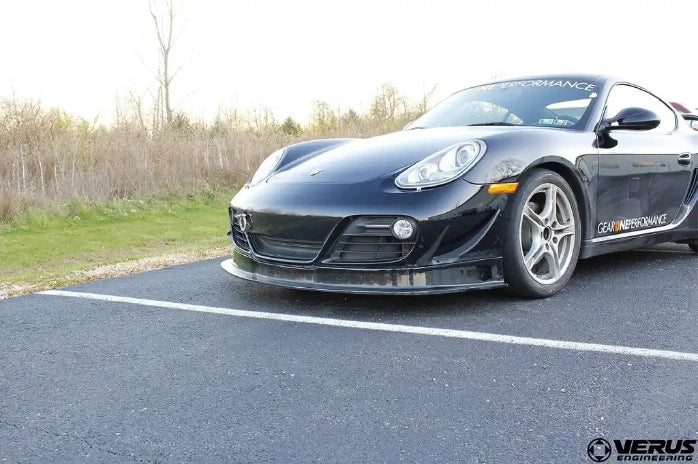 Dive plane installed on Porsche 987.2 Cayman front bumper