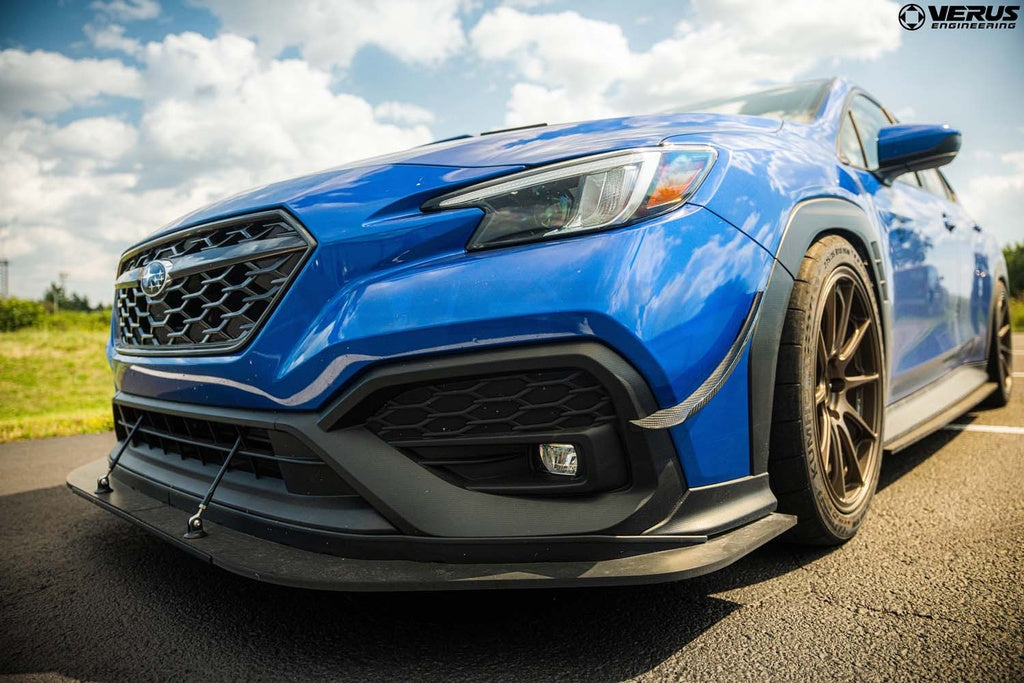 Side splitter installed along VB Subaru WRX rocker