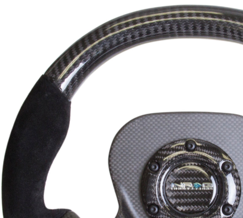 NRG Carbon Fiber Steering Wheel (320mm) CF Center Plate & Two-Tone Carbon w/ Suede Trim Handles (ST-X10CF-S) - photo 6