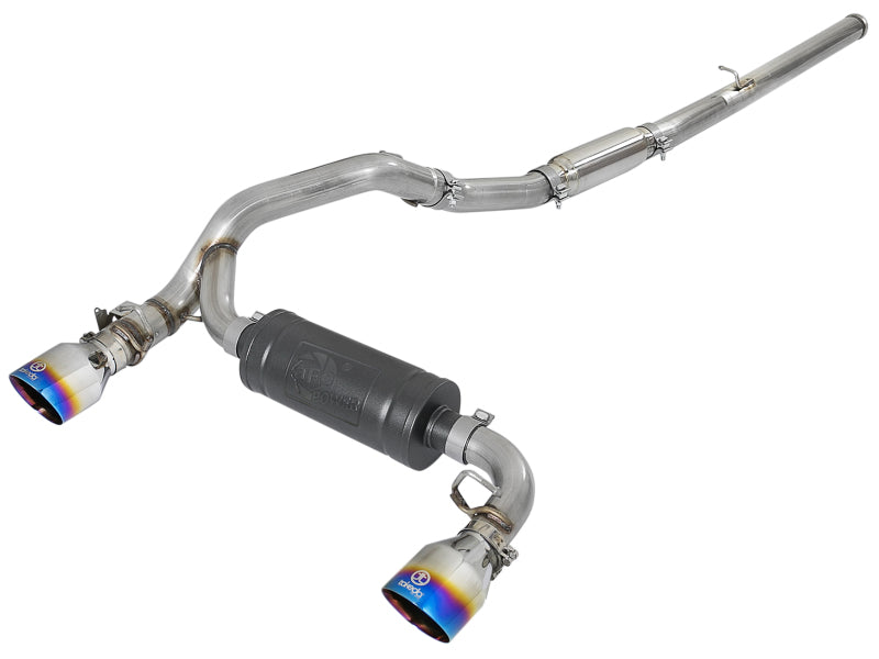 aFe Takeda 3in 304 Stainless Steel Cat-Back Exhaust System with Blue Flame Tip 2016-2018 Ford Focus RS I4-2.3L - photo 2