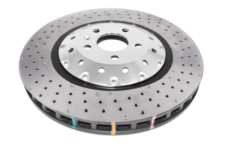 DBA Audi RS3 5000 Series XD Drilled & Dimpled 2-Piece Front Brake Rotor, Silver Hat (DBA53004SLVXD)
