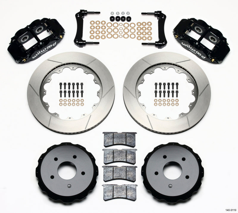 Wilwood 1997-2013 Chevrolet Corvette C5/C6 Forged Narrow Superlite 4R Rear Big Brake Kit (14in) - Black / Slotted