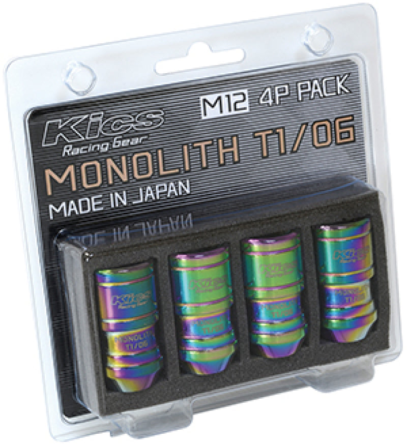 Project Kics 12x1.25 Neochrome T1/06 Monolith Lug Nuts - 4 Pcs (WMN03N4P)