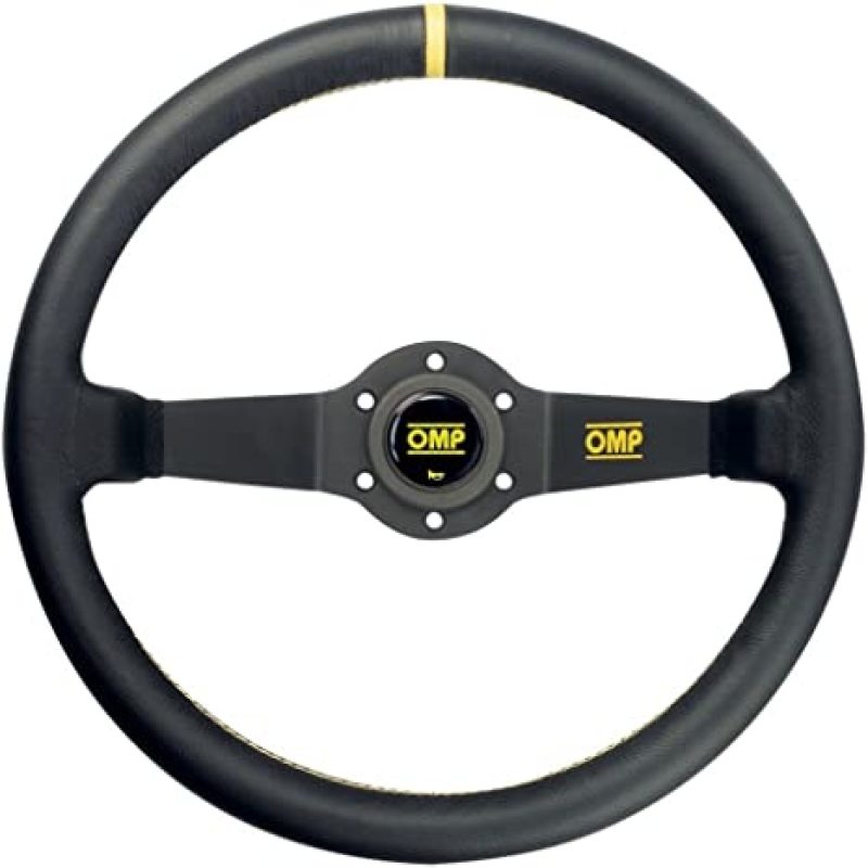 OMP Rally Dished Steering Wheel 350mm - Large Leather (Black) (OD0-1950-071)