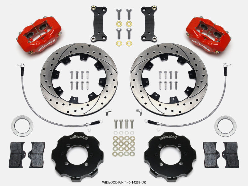 Wilwood 2016+ Mazda MX-5 Miata ND Forged Dynalite Front Big Brake Kit (12.19in) - Red / Drilled & Slotted