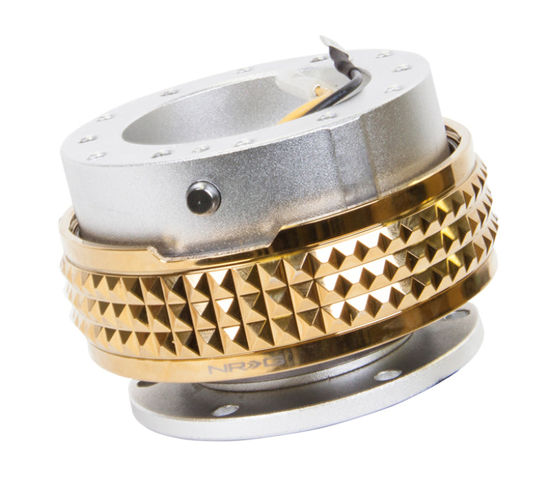 NRG Quick Release Kit - Pyramid Edition - Silver Body / Chrome Gold Pyramid Ring (SRK-210SL/CG)