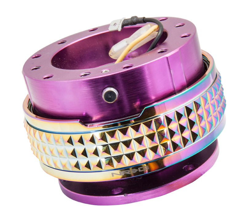NRG Quick Release Kit - Pyramid Edition - Purple Body / Neochrome Pyramid Ring (SRK-210PP/MC)