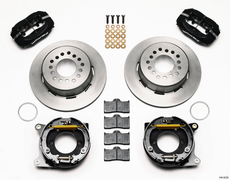 Wilwood 2005-2014 Ford Mustang Forged Dynalite Rear Big Brake Kit with Parking Brake (12.19in) - Black / Slotted