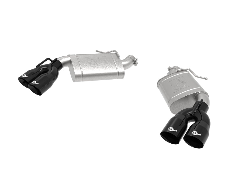 aFe POWER MACH Force-Xp 3in Axle-Back Exhaust 2016-2020 Chevrolet Camaro SS V8 6.2L with Mufflers - Black - photo 2