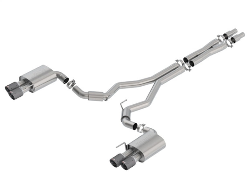 Borla 2018 Ford Mustang GT 5.0L AT/MT (without Valves) S-Type 3in Cat-Back Exhaust with Carbon Fiber Tips - photo 2