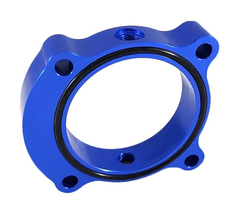 Torque Solution Throttle Body Spacer 2013+ Hyundai Genesis Coupe 2.0T - Blue (tqsTS-TBS-029BU) - photo 2