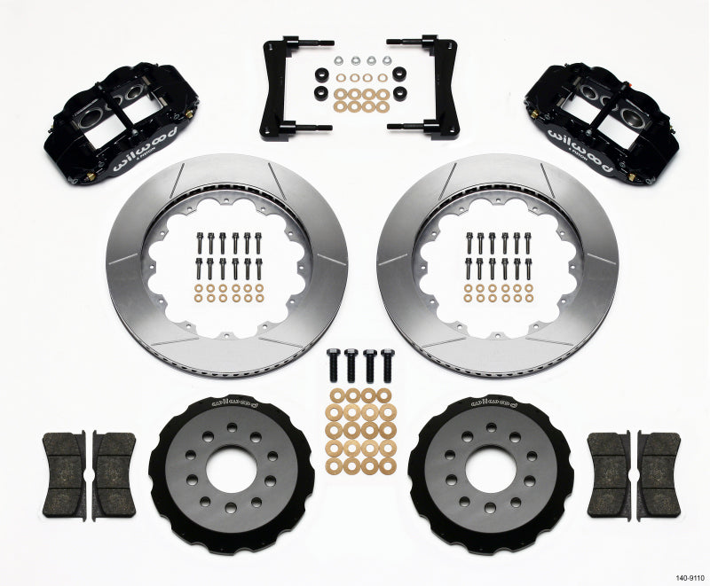 Wilwood 2005-2014 Ford Mustang Forged Narrow Superlite 6R Front Big Brake Kit (14in) - Black / Slotted