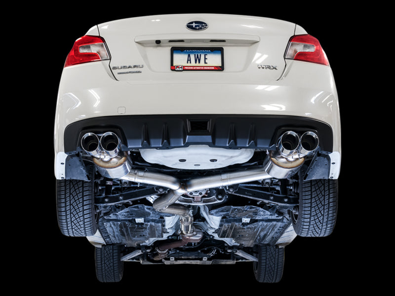 AWE Tuning 2015+ Subaru WRX VA Sedan Touring Edition Exhaust - Chrome Silver Tips (102mm) - photo 2