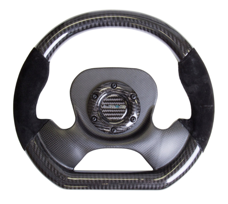 NRG Carbon Fiber Steering Wheel (320mm) CF Center Plate & Two-Tone Carbon w/ Suede Trim Handles (ST-X10CF-S) - photo 4