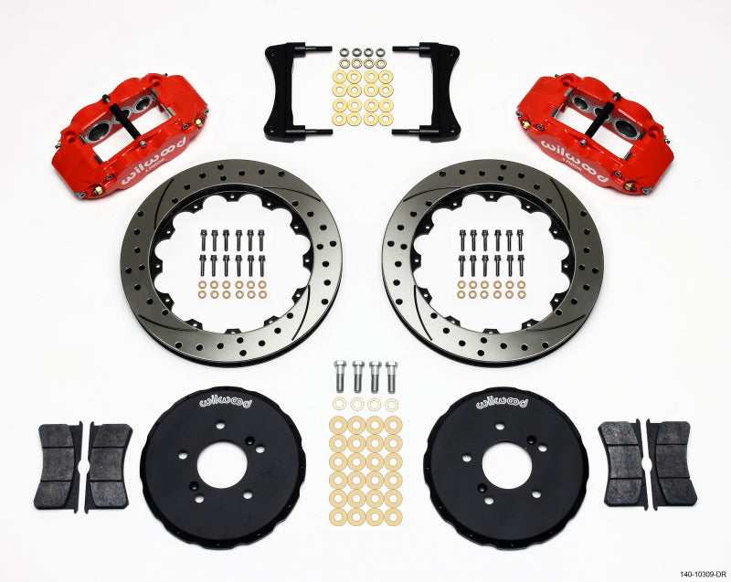 Wilwood Honda S2000 Forged Narrow Superlite 6R Front Big Brake Kit (12.88in) - Red / Drilled & Slotted