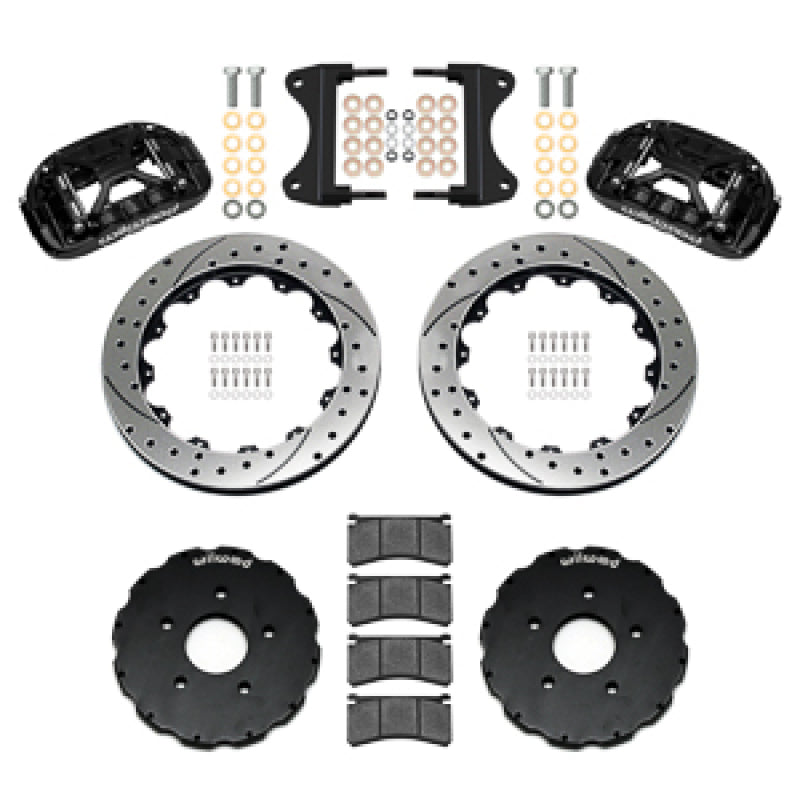 Wilwood 2014-2019 Chevrolet Corvette C7 Forged XRS6R Front Big Brake Kit (13.06in) - Black / Drilled & Slotted