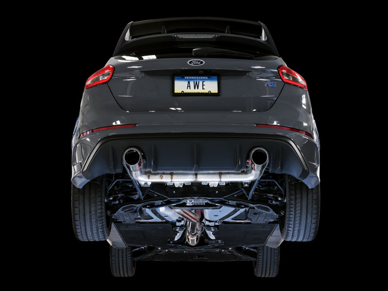 AWE Tuning Ford Focus RS Track Edition Cat-Back Exhaust - Chrome Silver Tips - photo 2