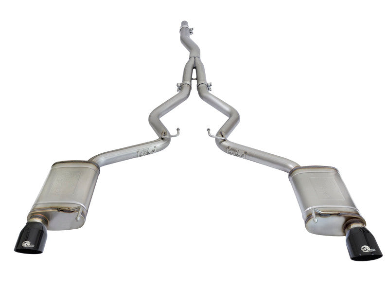 aFe MACH Force-Xp Exhausts Cat-Back 304 Stainless Steel Exhaust with Black Tips 2015-2016 Ford Mustang EcoBoost 2.3L - photo 2