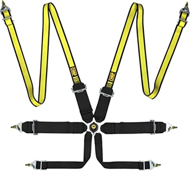 OMP First 3/2 Racing Harness Black Yellow (DA0-0204-B02-178)