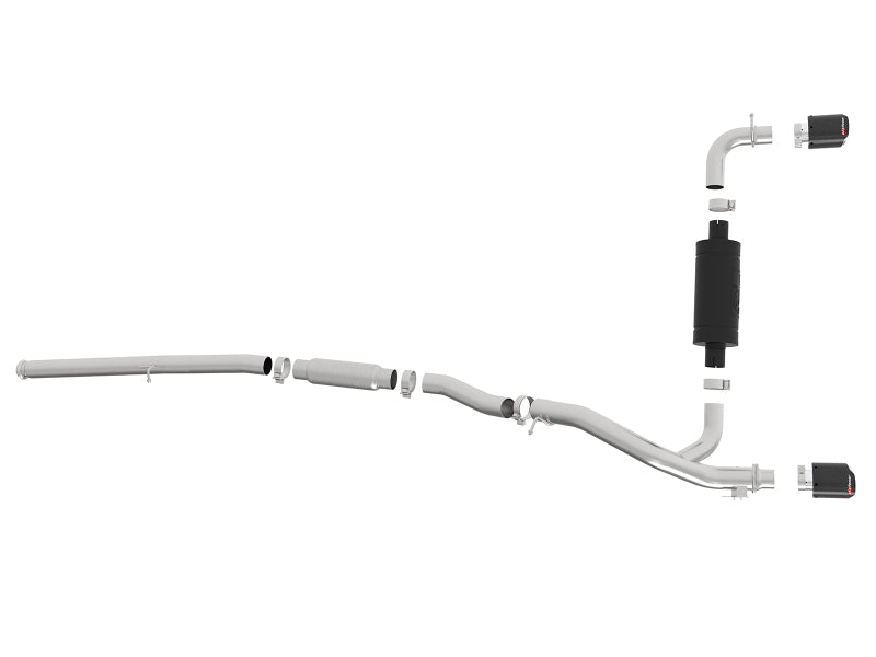 aFe Takeda 3in 304 Stainless Steel Cat-Back Exhaust System with Carbon Fiber Tips 2016-2018 Ford Focus RS I4-2.3L - photo 5