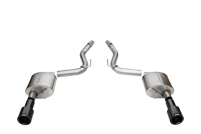 CORSA Performance 2024 Ford Mustang GT Coupe 3in Sport Axle-Back Exhaust - 4.5in Black Carbon Fiber Tips