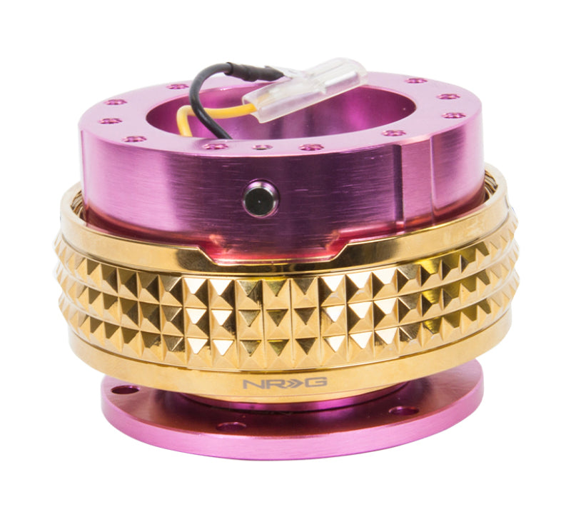 NRG Quick Release Kit - Pyramid Edition - Pink Body / Chrome Gold Pyramid Ring (SRK-210PK/CG) - photo 2