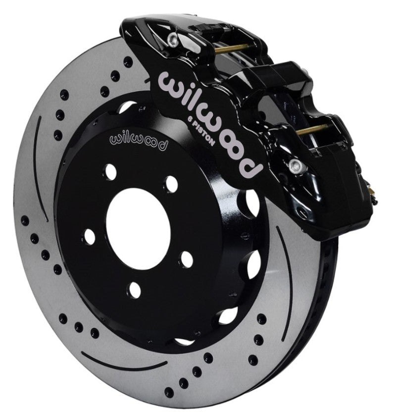 Wilwood 2016+ Chevrolet Camaro Aero6 Front Big Brake Kit (15in) - Black / Drilled & Slotted