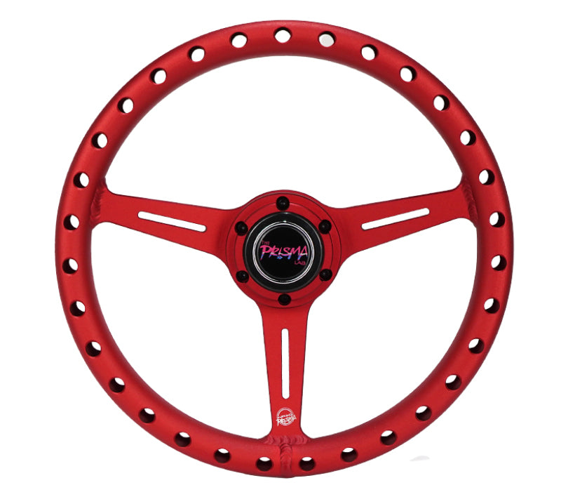 NRG Aluminum Light Weight Steering Wheel (330mm) Extra Light - Ergonomic Grip - Anadized Red (RST-072-RD)