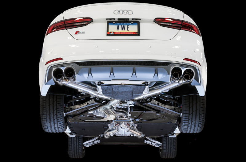 AWE Tuning Audi B9 S5 Sportback Track Edition Exhaust - Non-Resonated (Black 102mm Tips) - photo 6