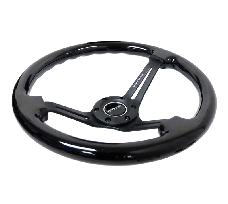 NRG Reinforced Steering Wheel (350mm / 3in. Deep) Black Wood w/ Black Matte Spoke/Black Center Mark (RST-018BK-BK) - photo 3