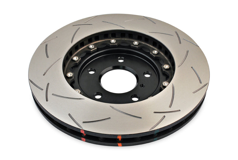DBA Nissan 350Z (Z33) 5000 Series T3 Slotted 2-Piece Front Brake Rotor, Black Hat (DBA5600BLKS)