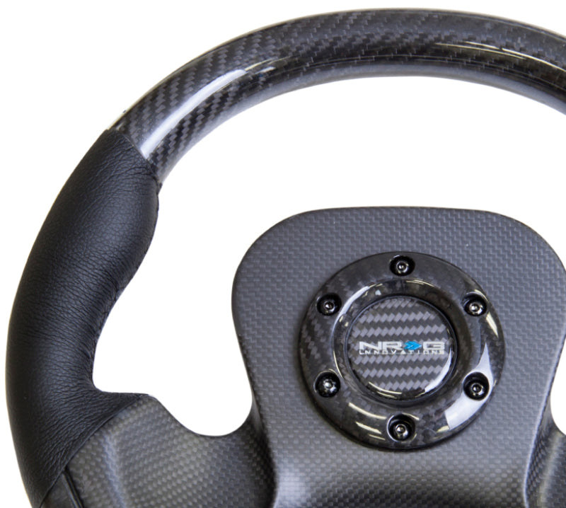 NRG Carbon Fiber Steering Wheel (320mm) CF Center Plate & Two-Tone Carbon w/ Leather Trim Handles (ST-X10CF) - photo 6