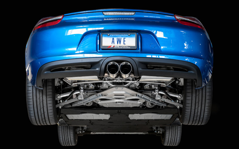 AWE Tuning Porsche 981 Performance Exhaust System - with Diamond Black Tips